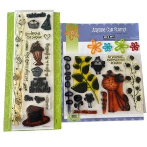 Hero Arts set of 2 Clear Cling Stamp Sets Be Yourself Birthday Stamping Cards